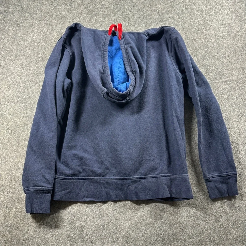 The North Face Hoodie‎ Mens Medium Navy Blue Graphic Fleece Pullover Sweatshirt